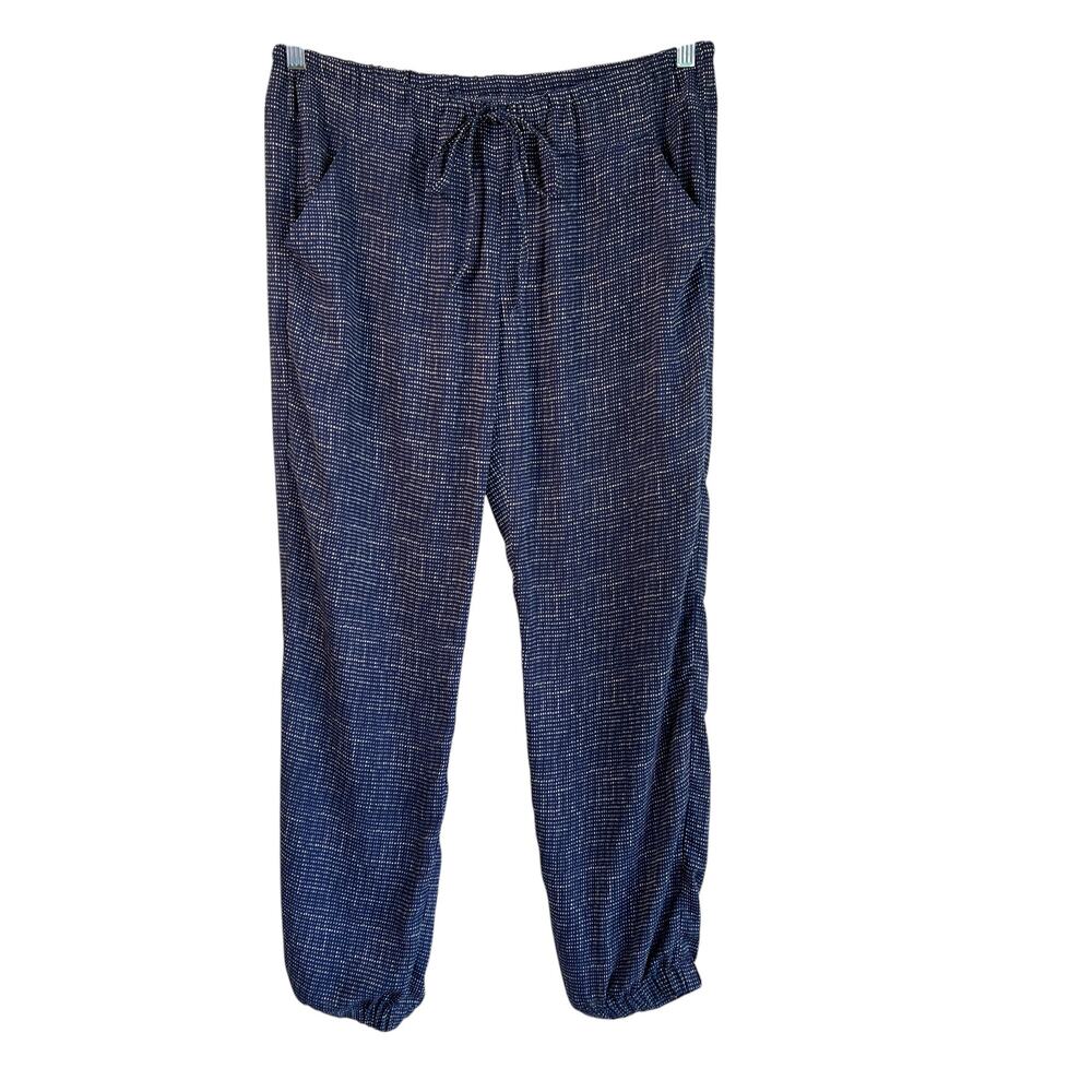 CAbi Texture Slouch Jogging Pant Navy White Polka Dots‎ Womens M Beach Coverup